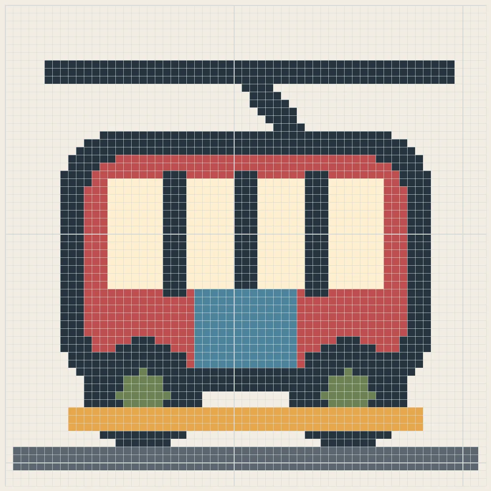 Heritage streetcar perler bead pattern