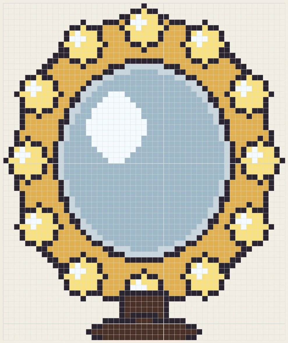 Hollywood vanity mirror perler bead pattern