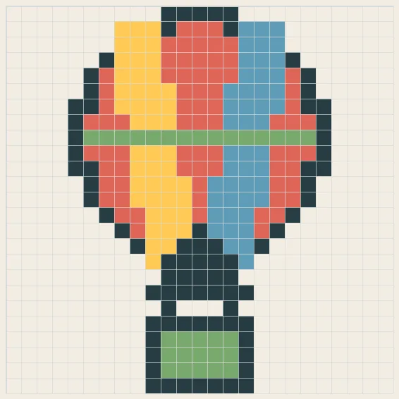 Hot-air balloon perler bead pattern