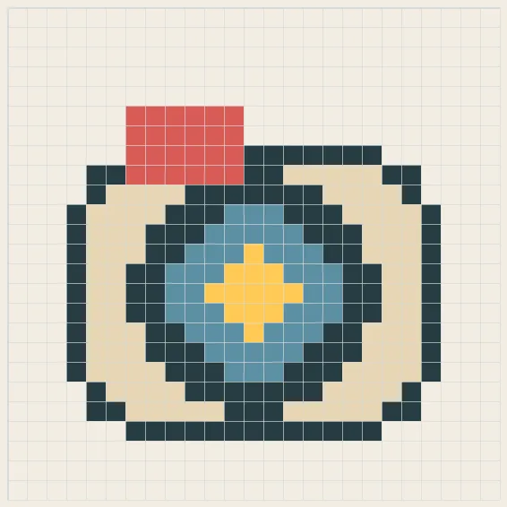 Instant camera perler bead pattern