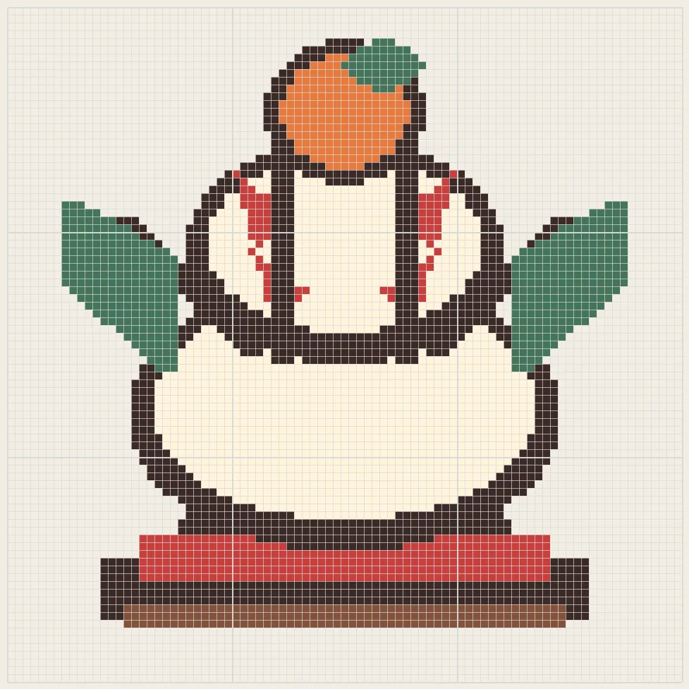 New Year kagami mochi perler bead pattern