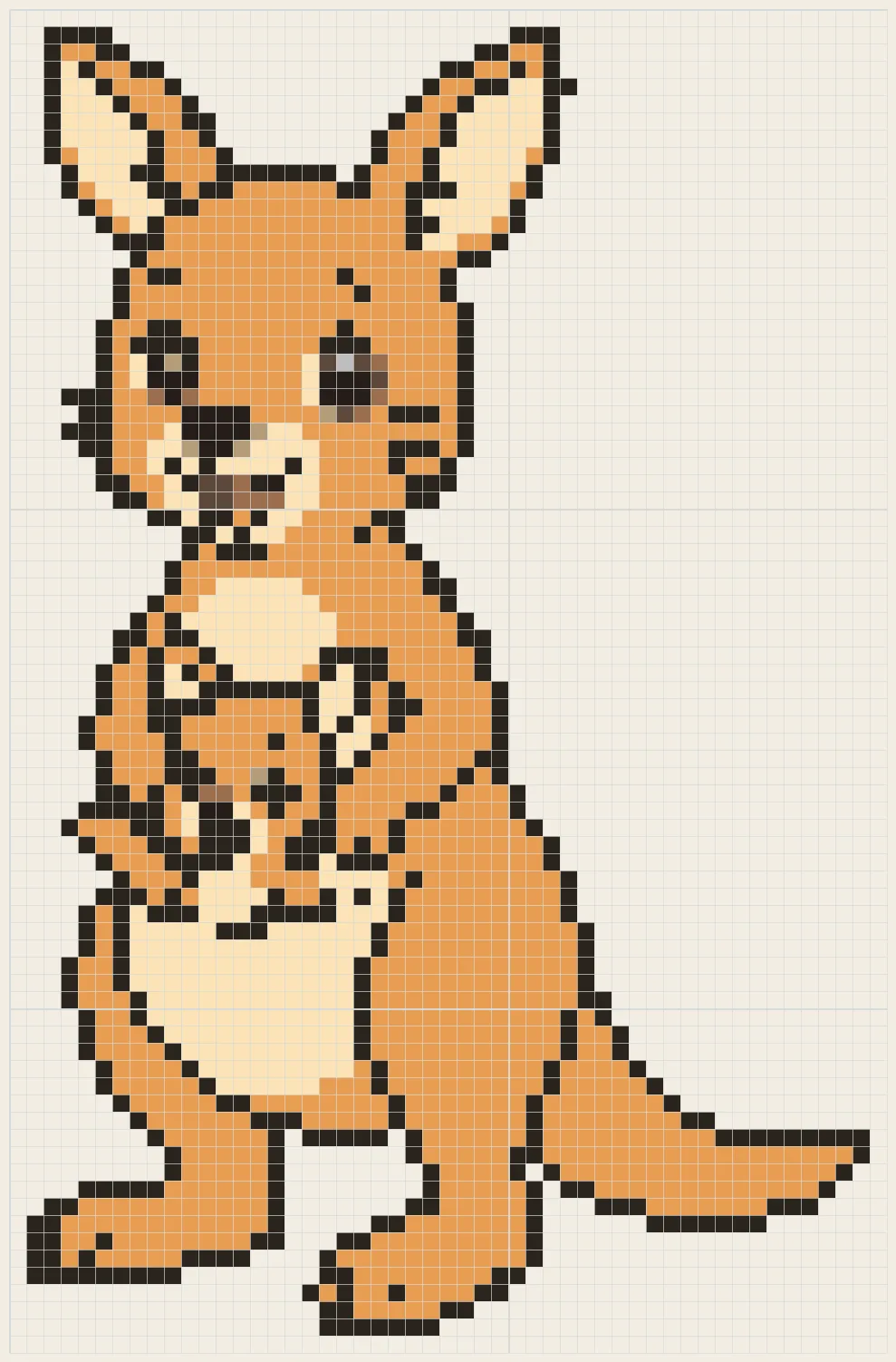 Kangaroo and joey perler bead pattern