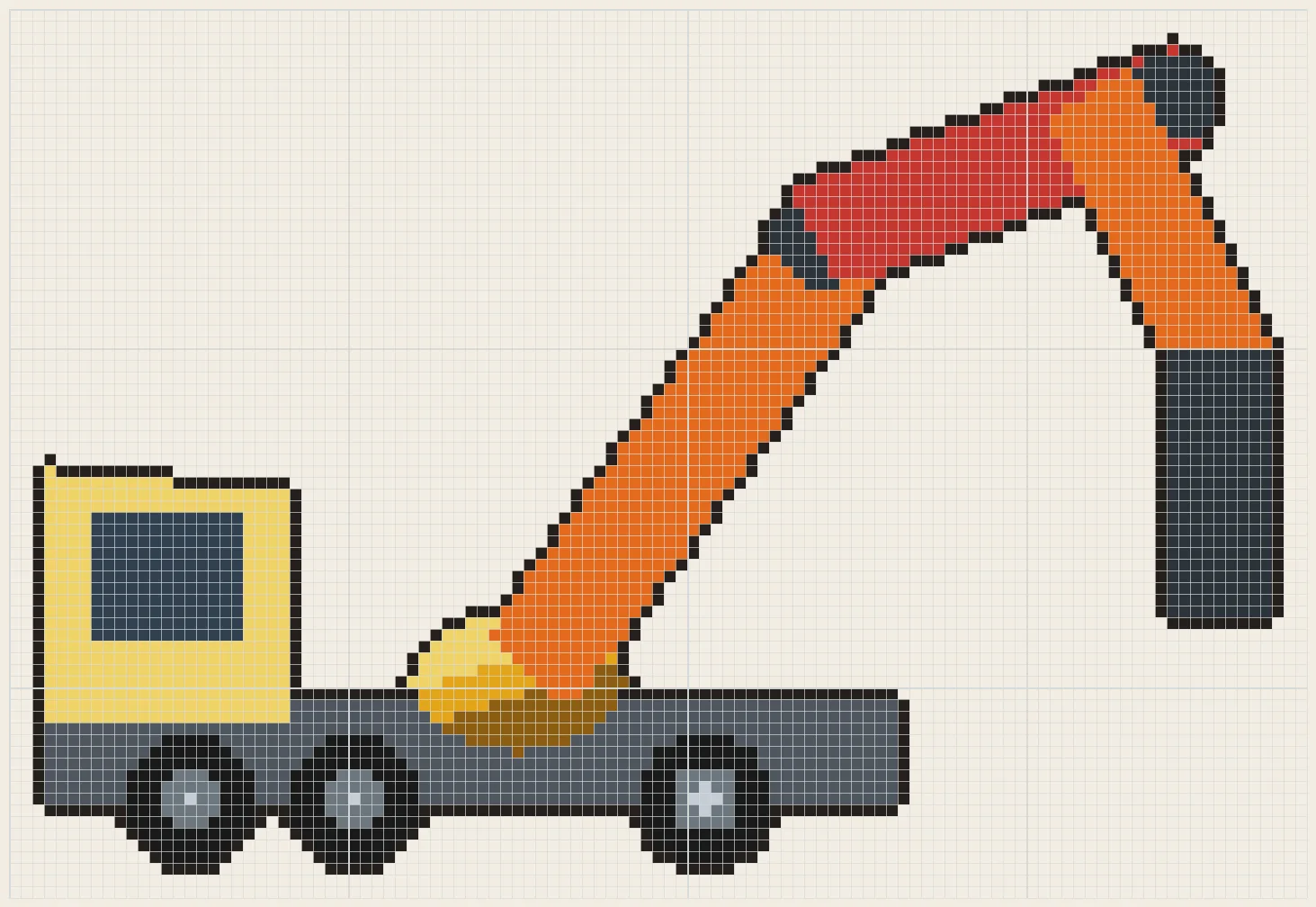 Folding boom pump perler bead pattern