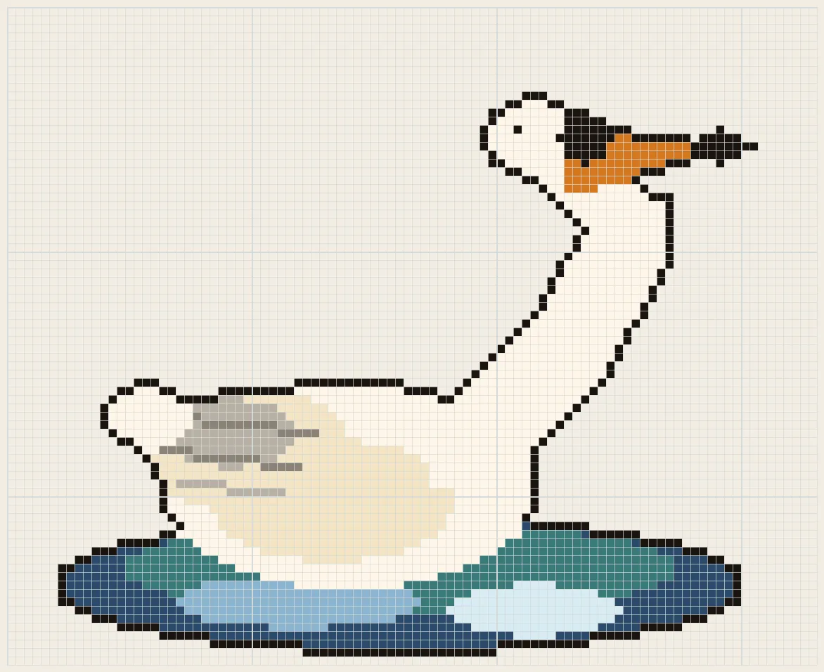 Lake swan perler bead pattern