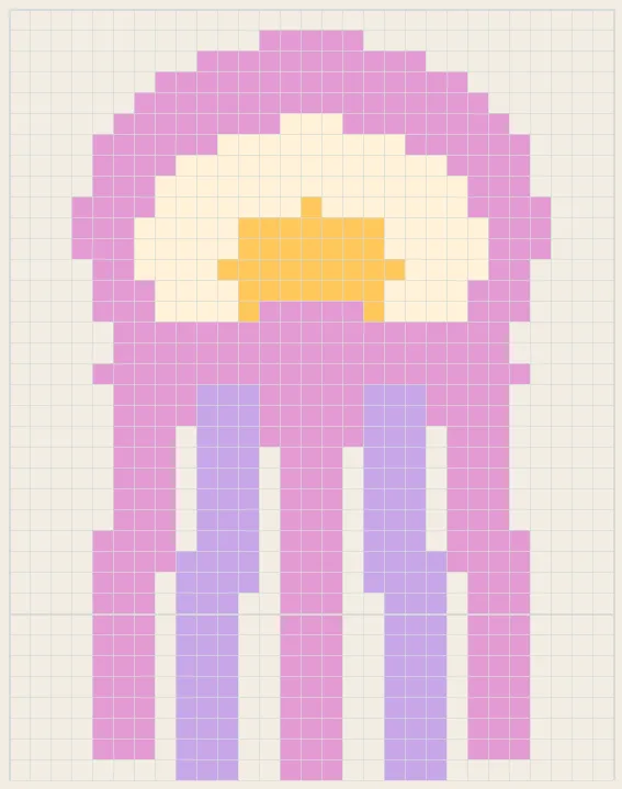 Lantern jellyfish perler bead pattern