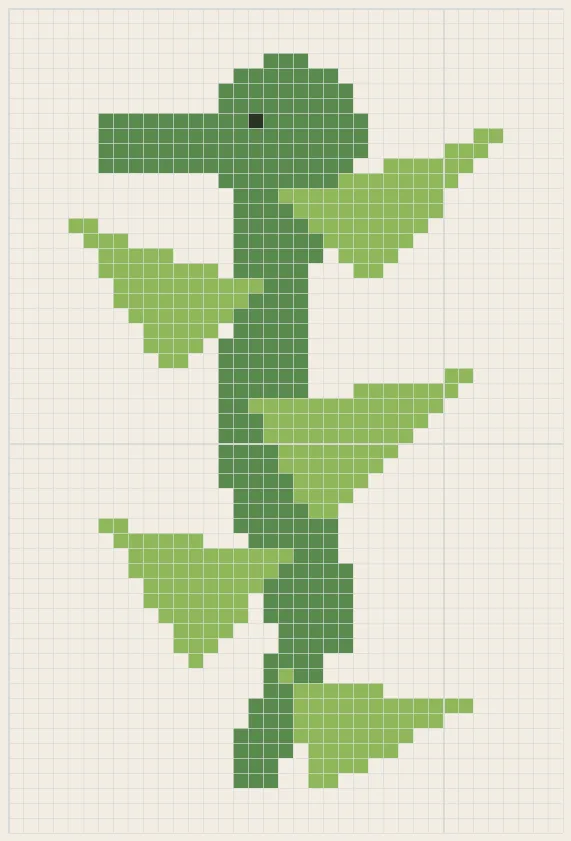 Leafy sea dragon perler bead pattern