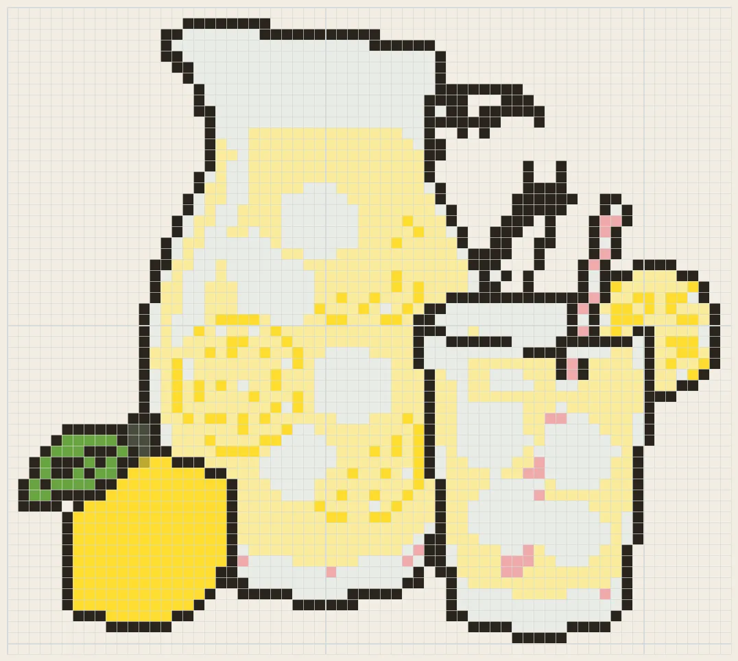 Lemonade pitcher perler bead pattern