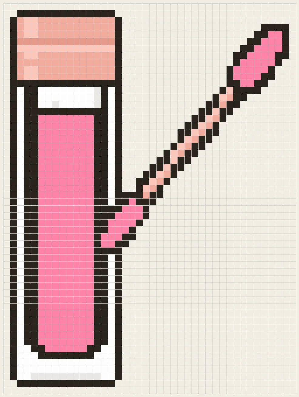 Lip gloss wand perler bead pattern