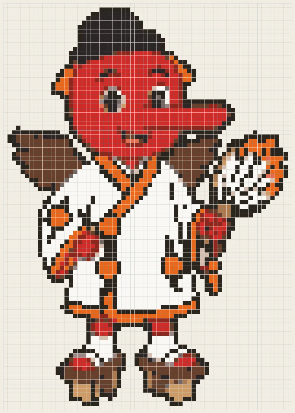 Long-nose tengu perler bead pattern