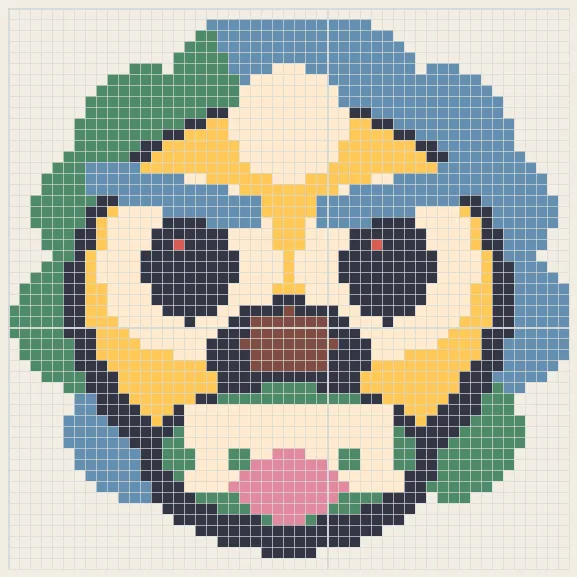 Lunar lion dance perler bead pattern