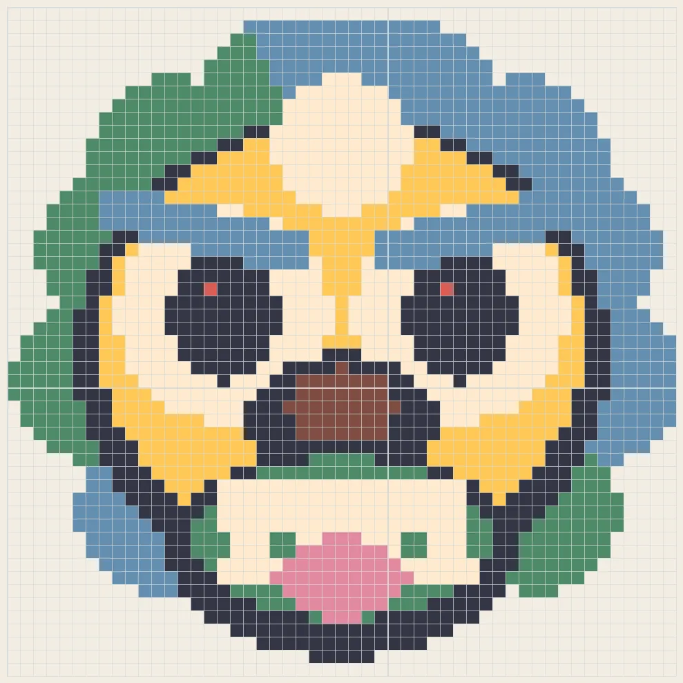 Lunar lion dance perler bead pattern