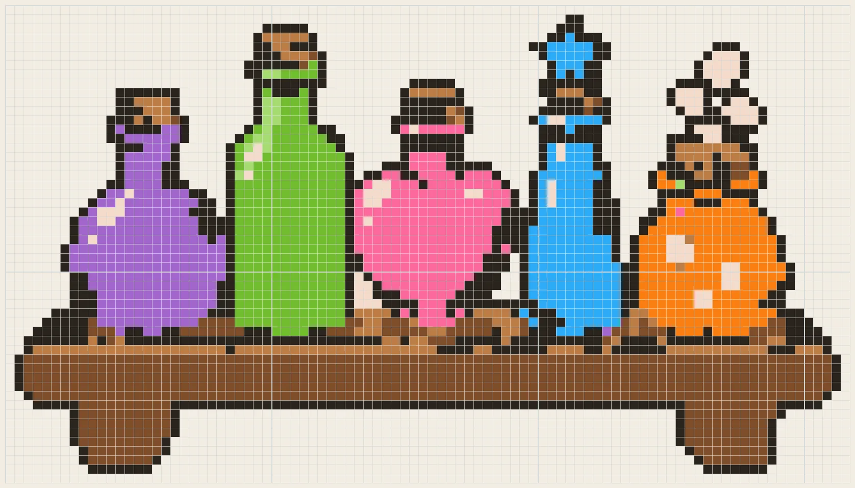 Magic potion shelf perler bead pattern