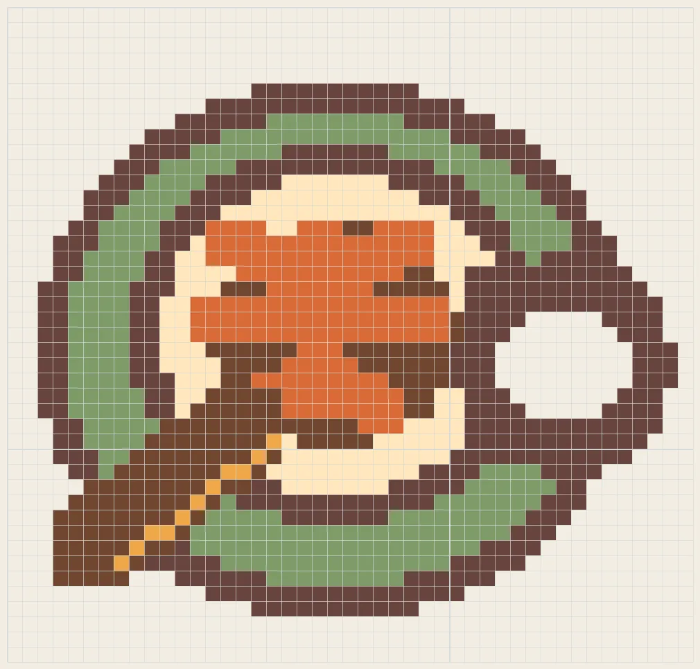 Maple cream latte perler bead pattern