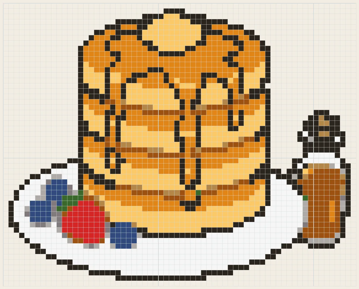 Maple pancake stack perler bead pattern