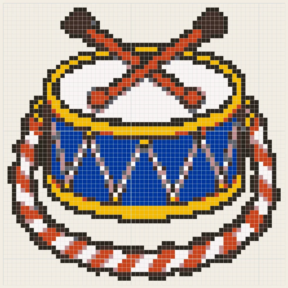Marching snare drum perler bead pattern