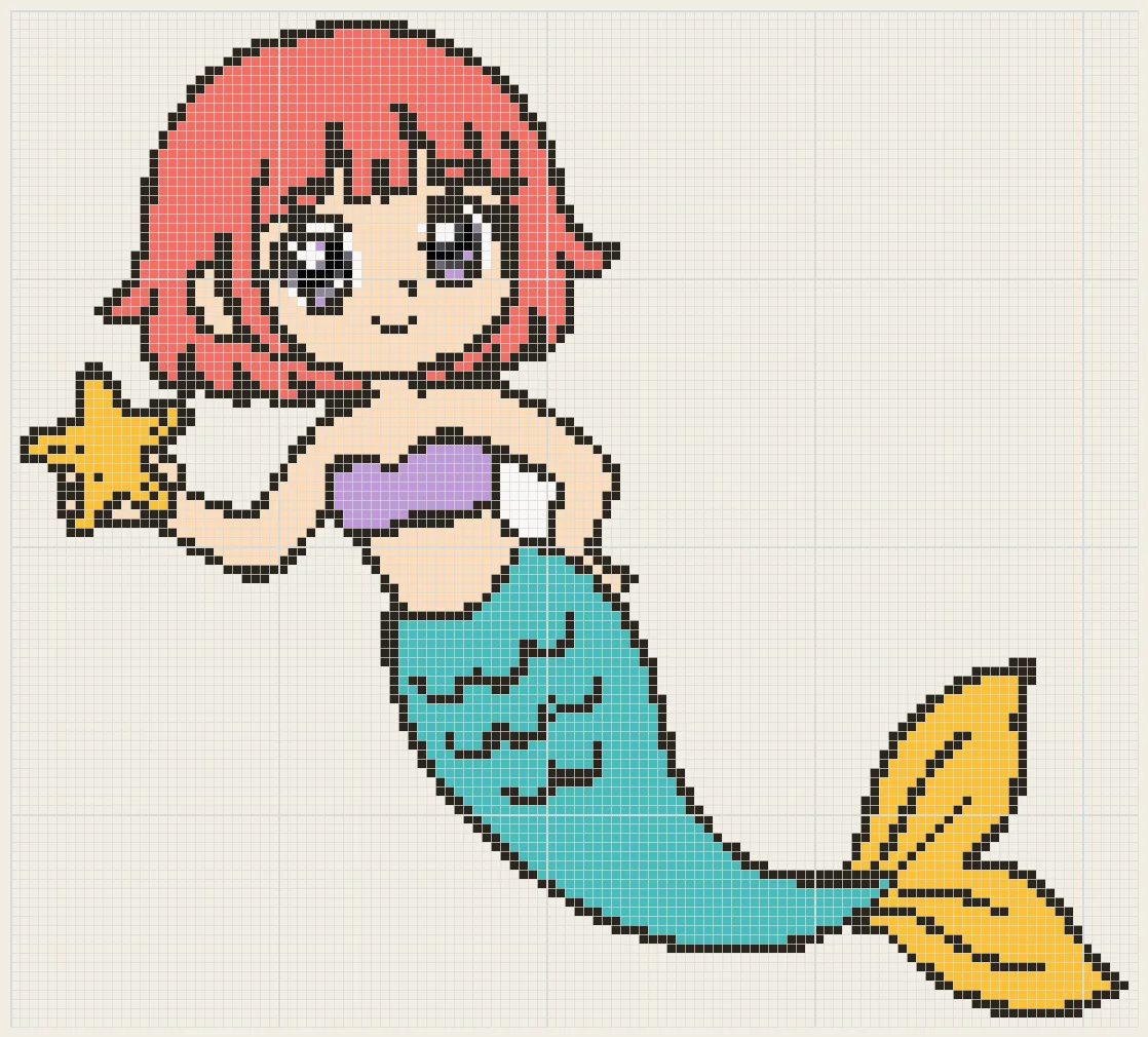 Mermaid tail perler bead pattern