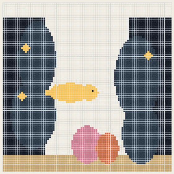 Midnight reef canyon perler bead pattern