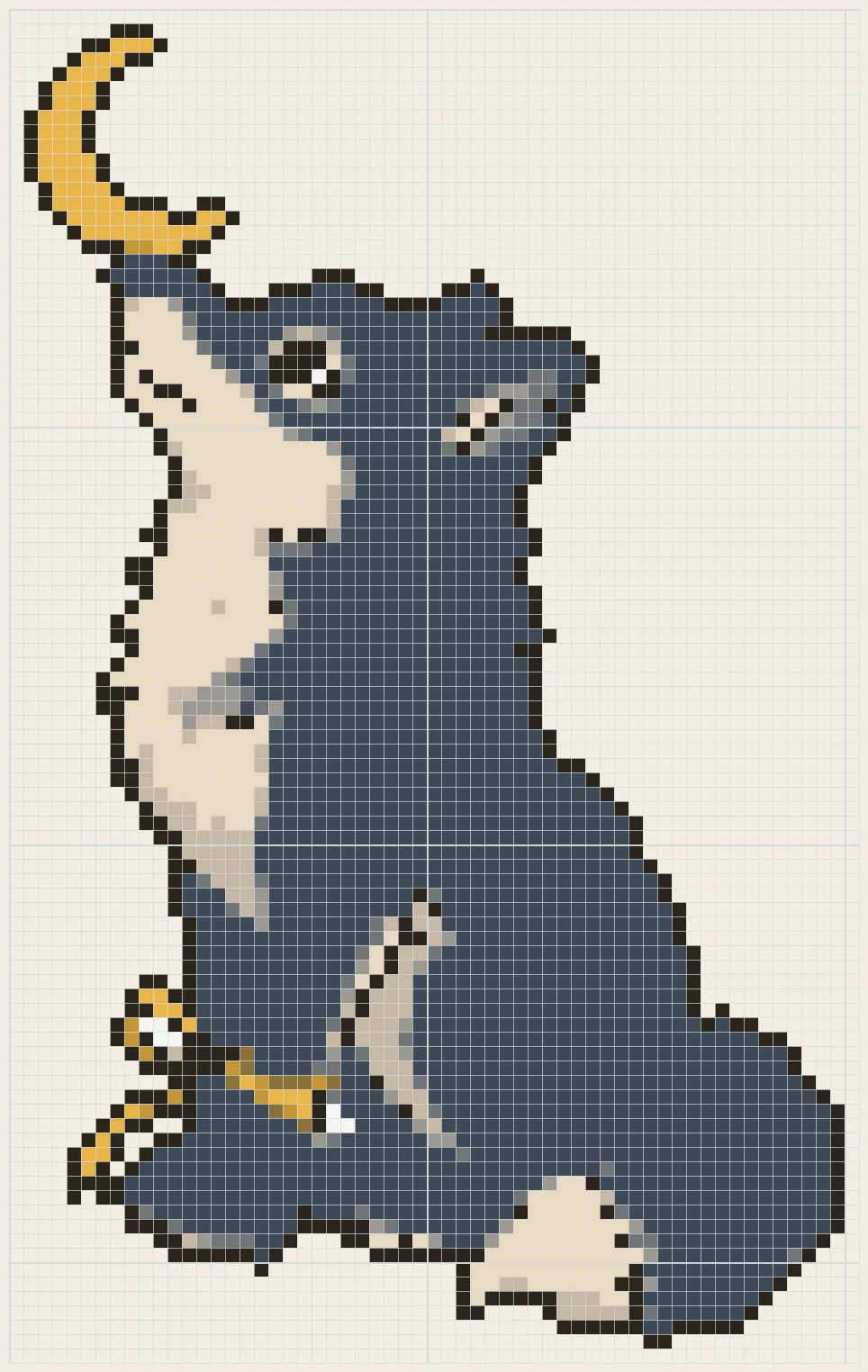 Moon howl wolf perler bead pattern