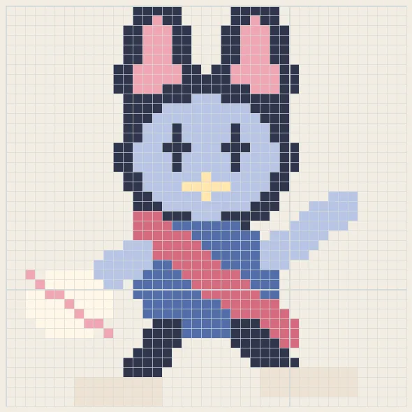 Moon rabbit courier perler bead pattern
