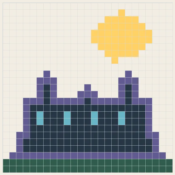 Moonlit castle perler bead pattern