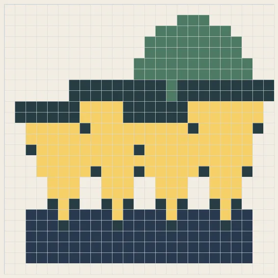 Moonlit pines perler bead pattern