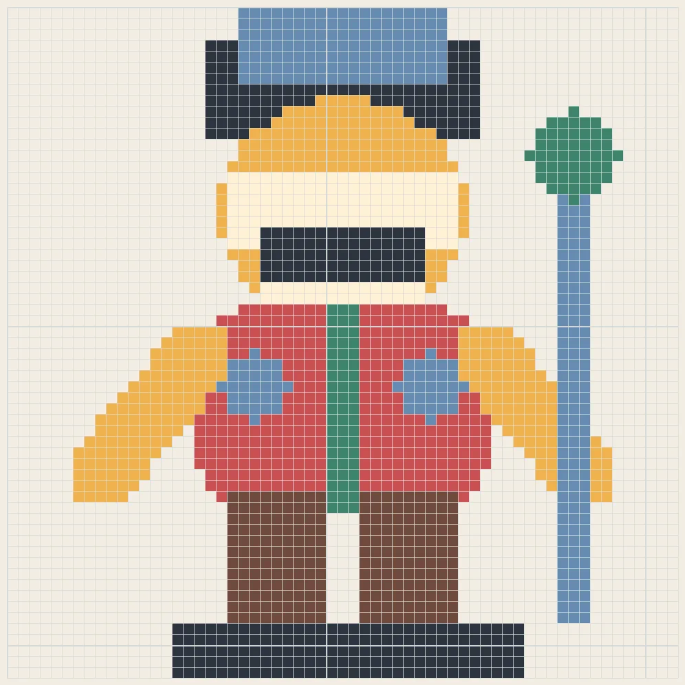 Nutcracker guard perler bead pattern