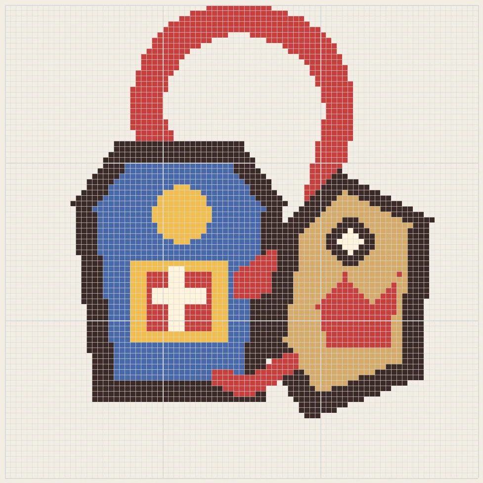 Omamori and ema wishes perler bead pattern