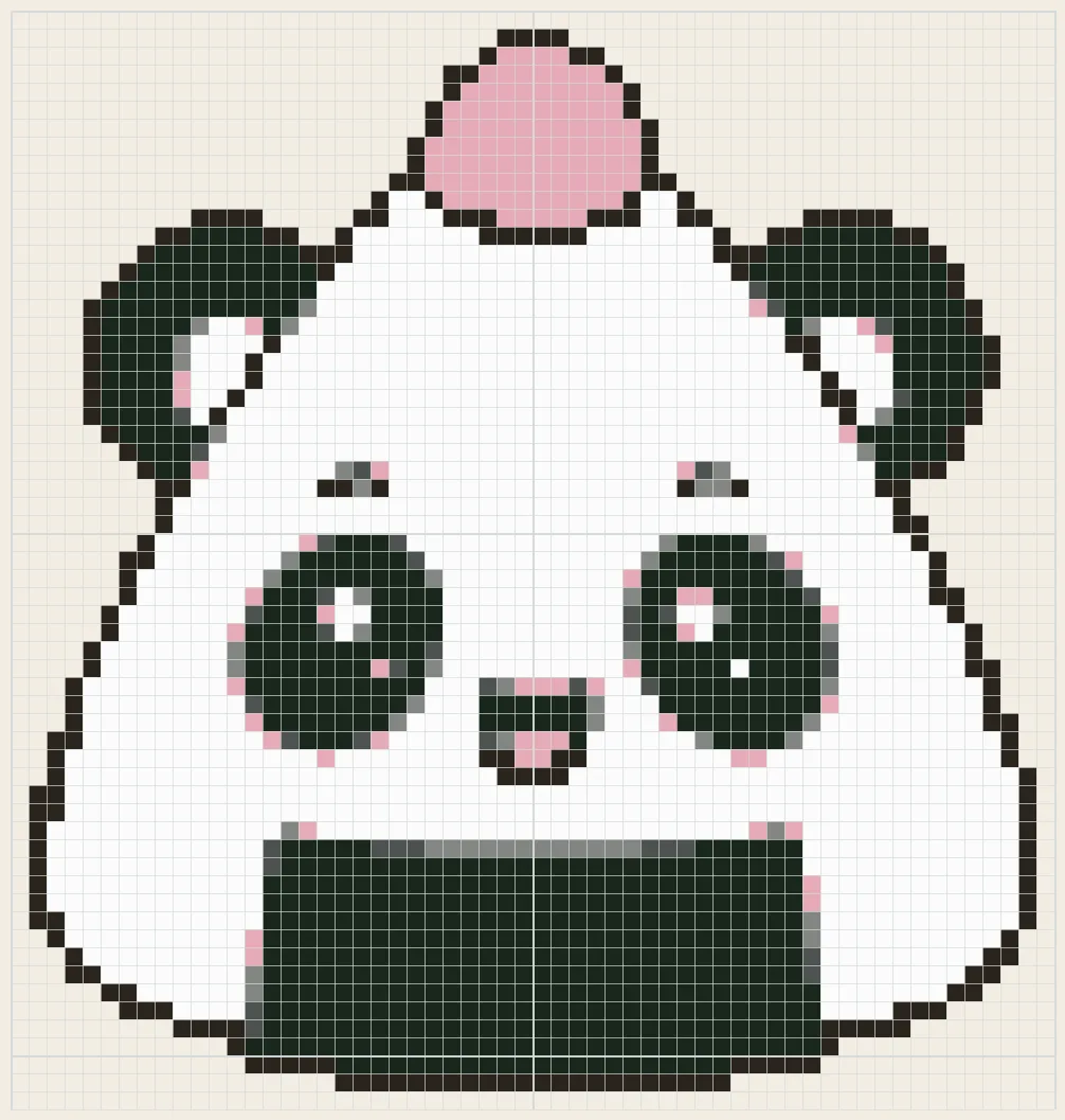 Onigiri panda perler bead pattern