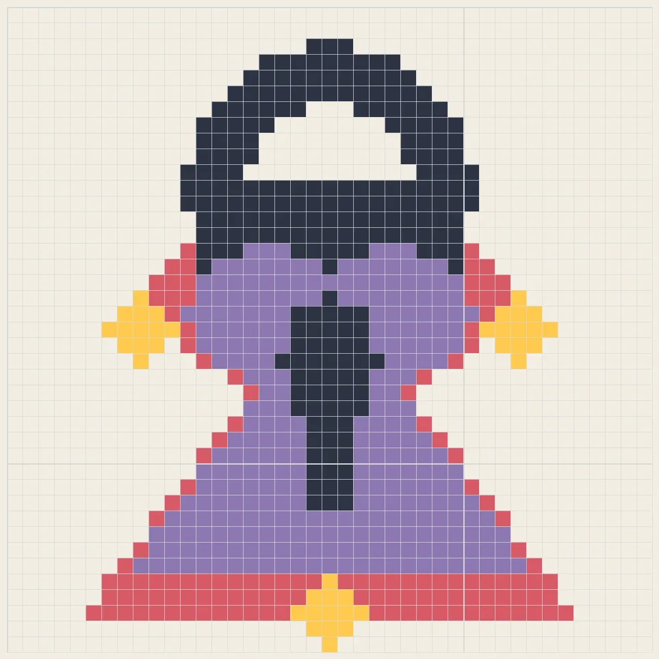 Ornate heart lock perler bead pattern