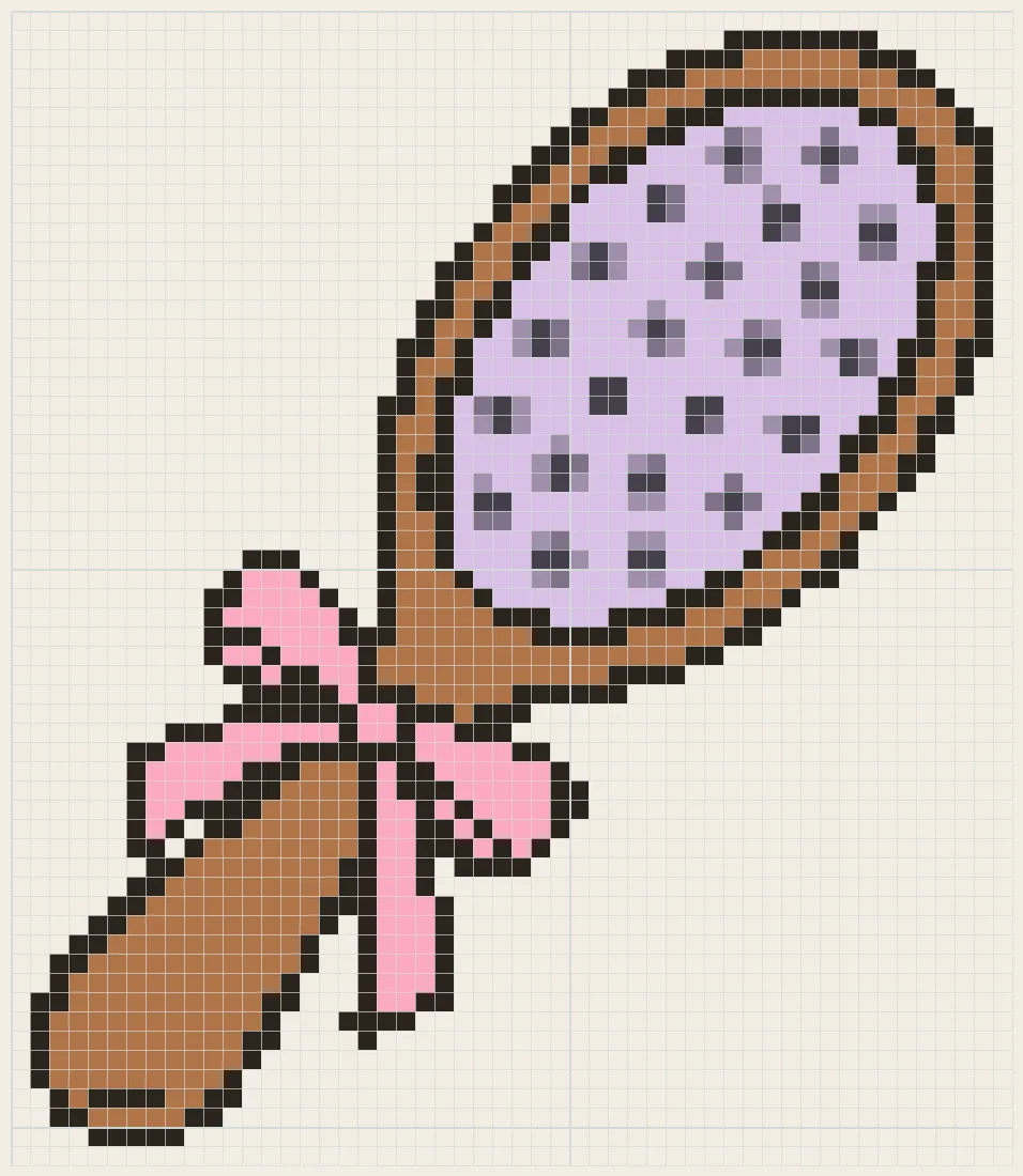Ribbon paddle brush perler bead pattern