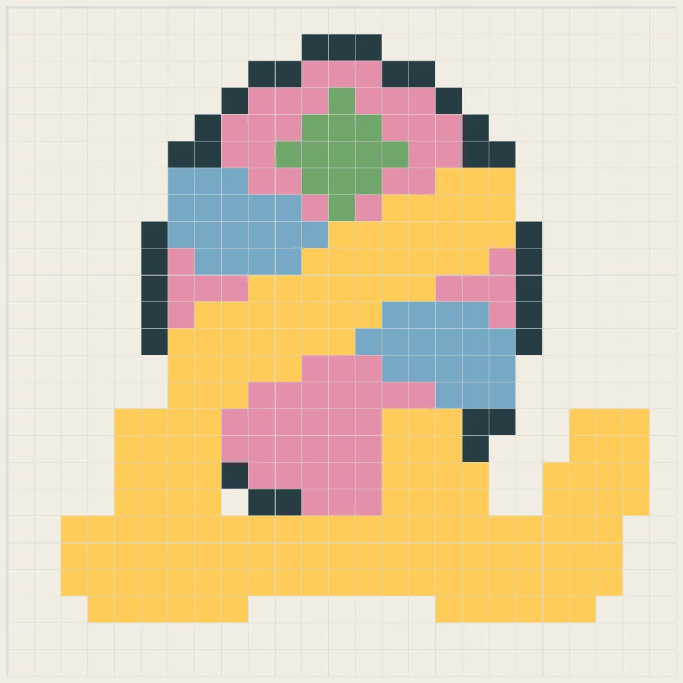 Painted egg perler bead pattern