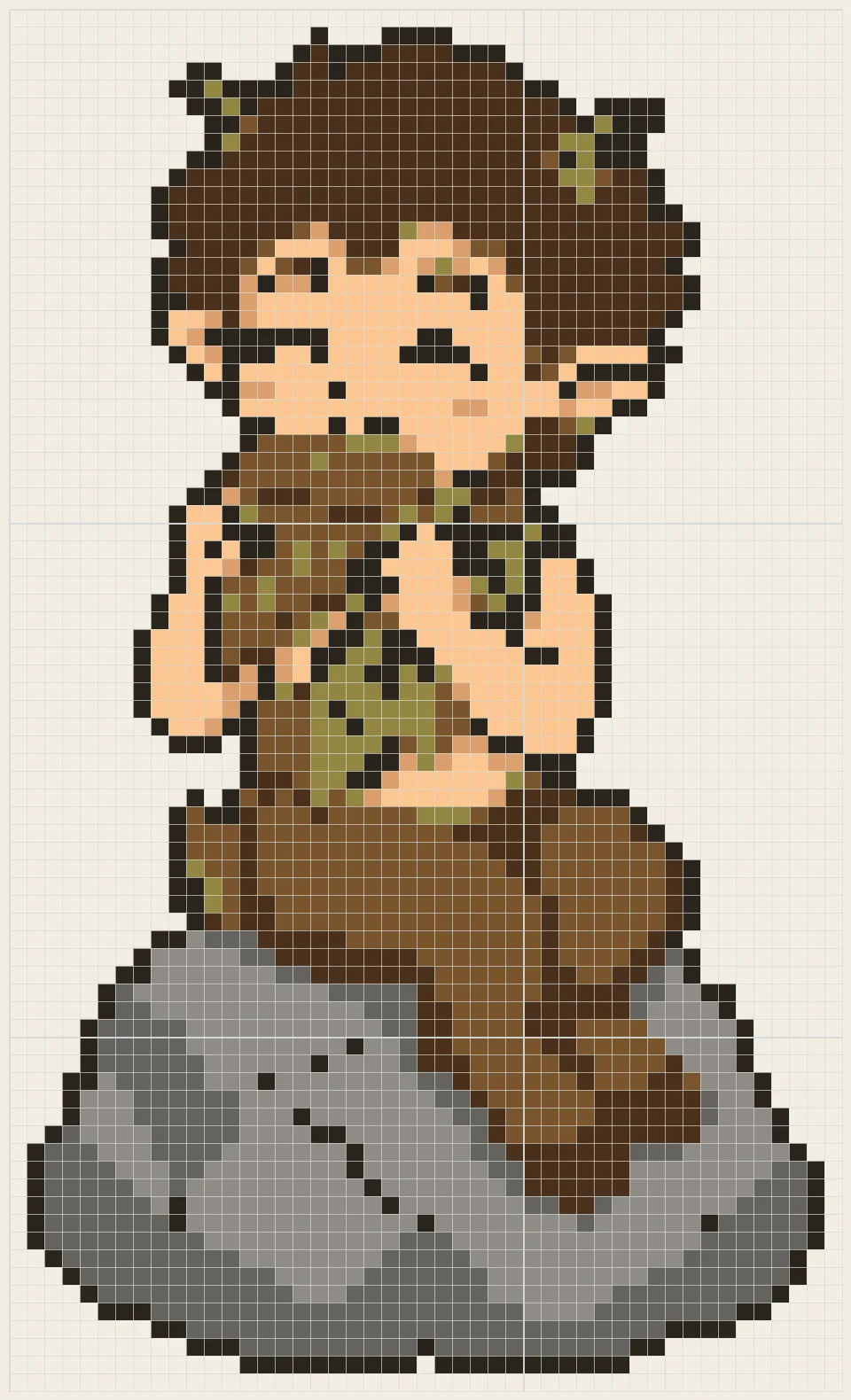 Faun with pan pipes perler bead pattern