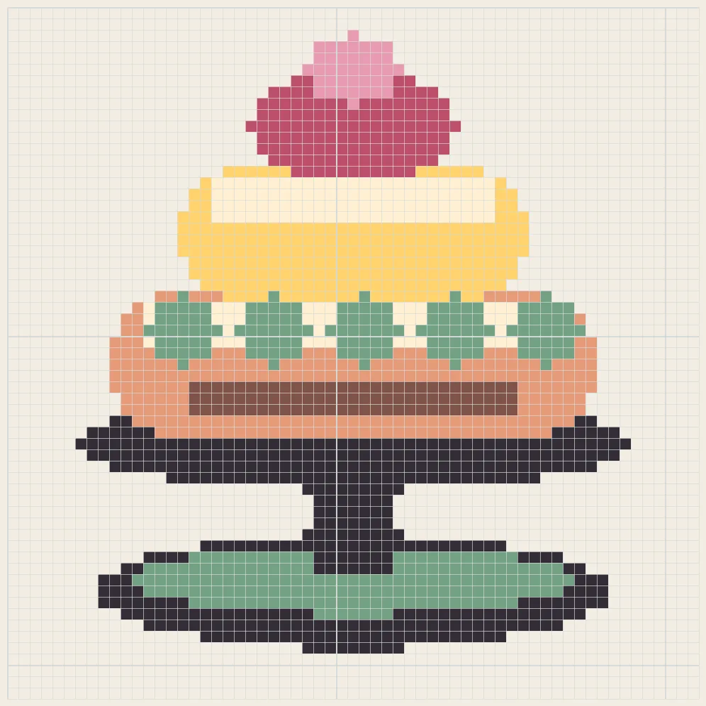 Patisserie cake stand perler bead pattern