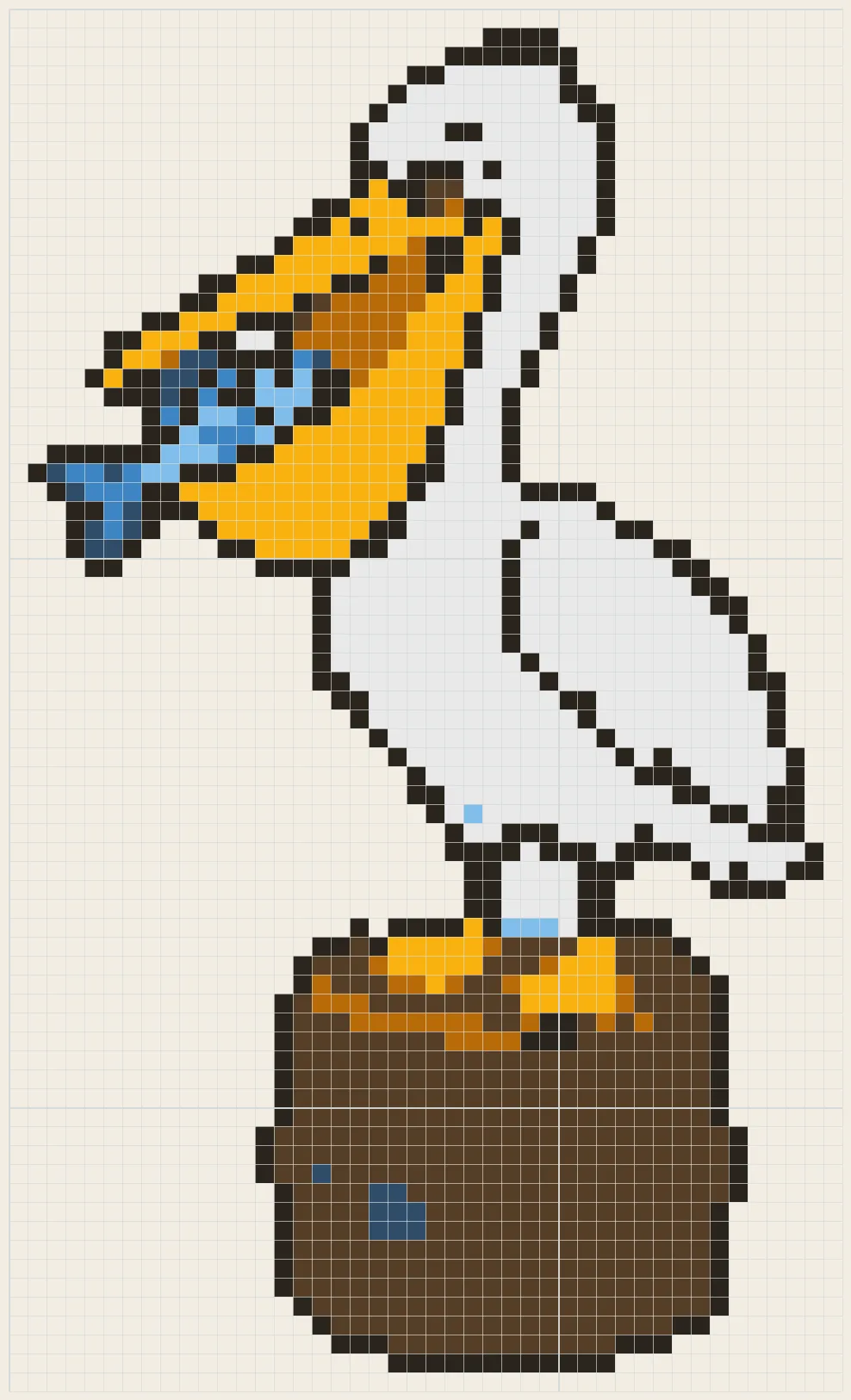 Pelican with a fish perler bead pattern