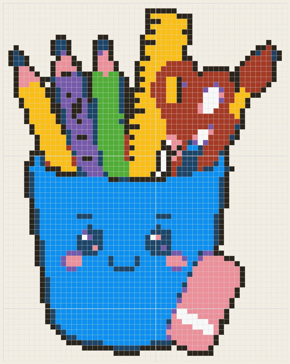 Happy pencil cup perler bead pattern