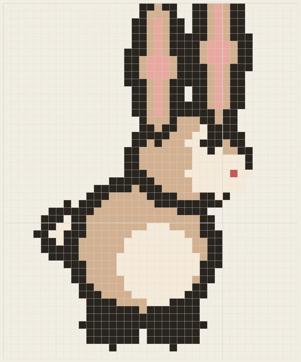 Perk rabbit perler bead pattern