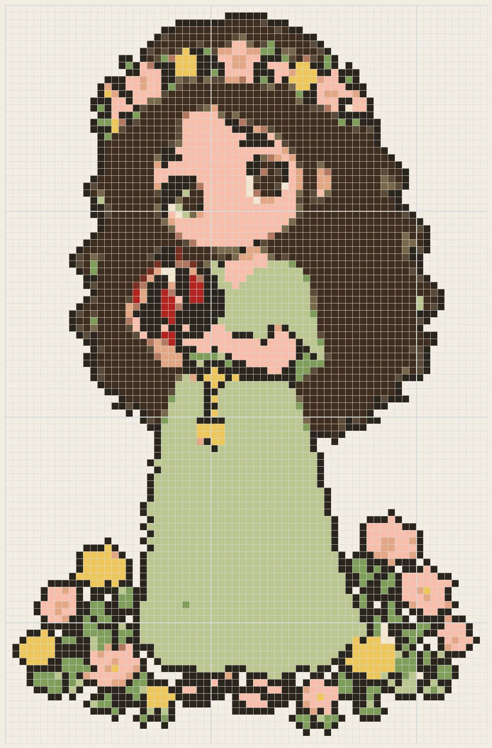 Spring maiden with pomegranate perler bead pattern