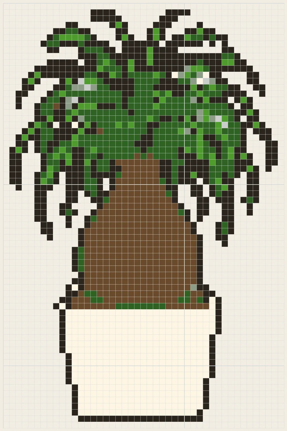 Ponytail palm perler bead pattern