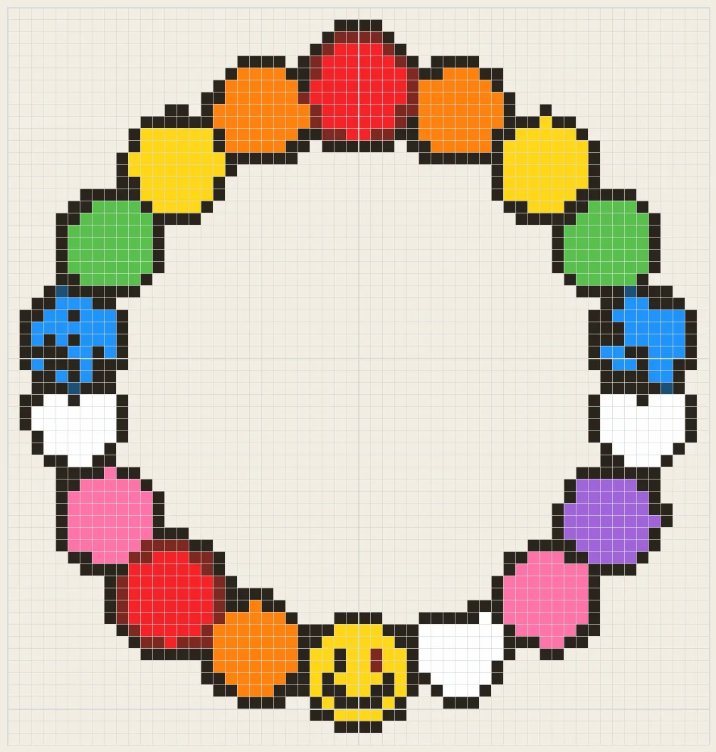 Rainbow bead bracelet perler bead pattern