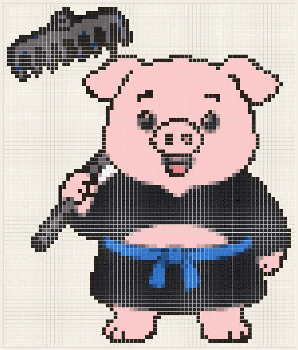 Rake pig warrior perler bead pattern