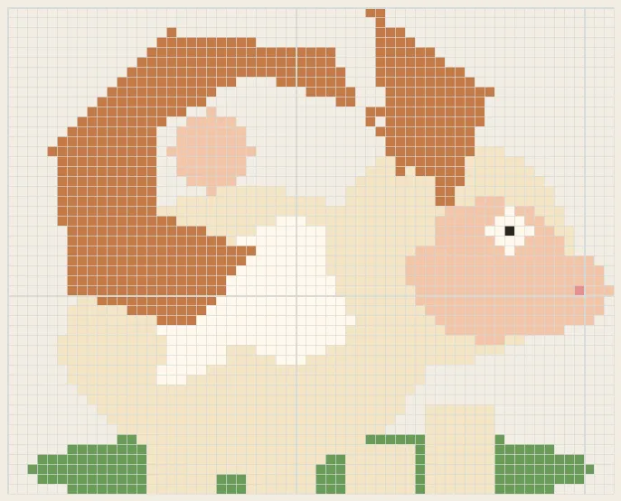 Ram horn Aries perler bead pattern