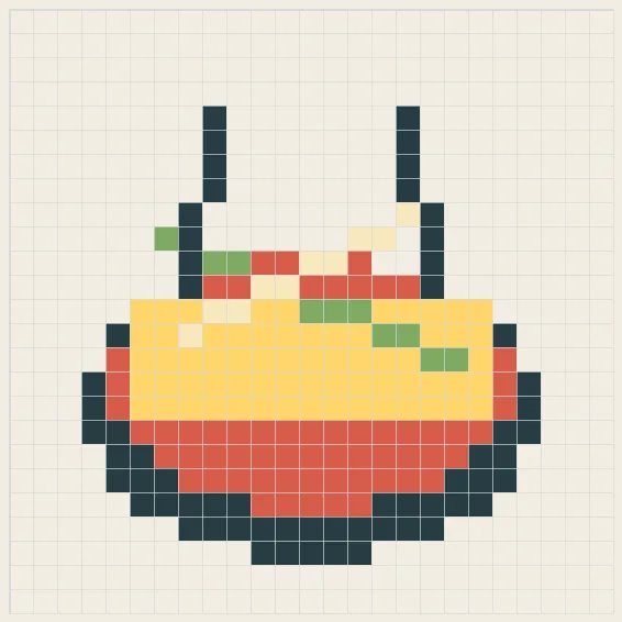 Ramen bowl perler bead pattern