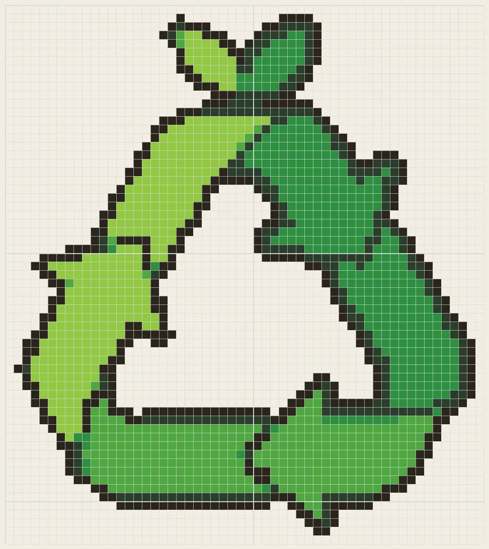 Recycling arrows perler bead pattern