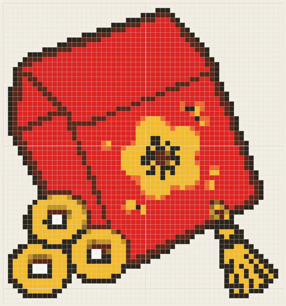 Red envelope and coins perler bead pattern