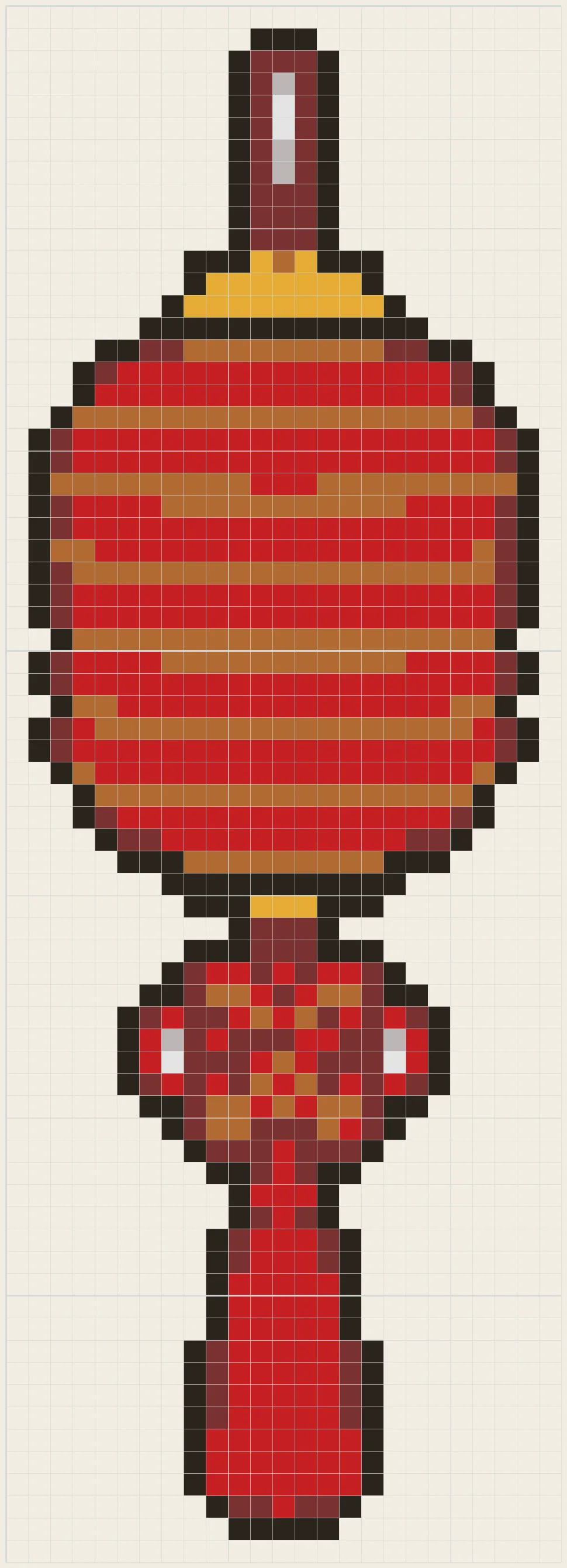 Red lantern with knot perler bead pattern