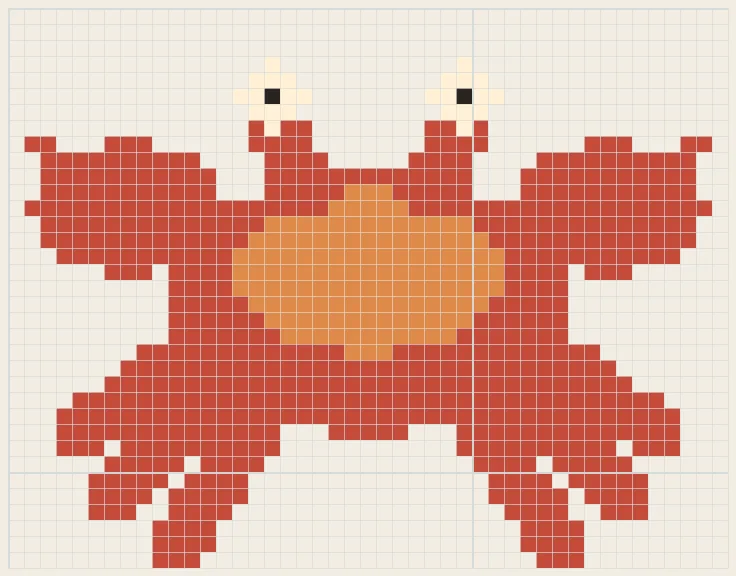 Reef crab perler bead pattern