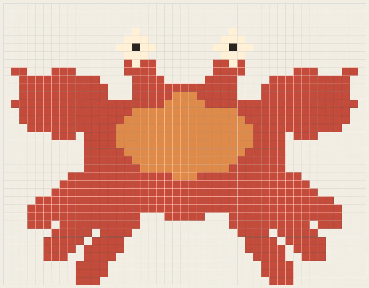 Reef crab perler bead pattern