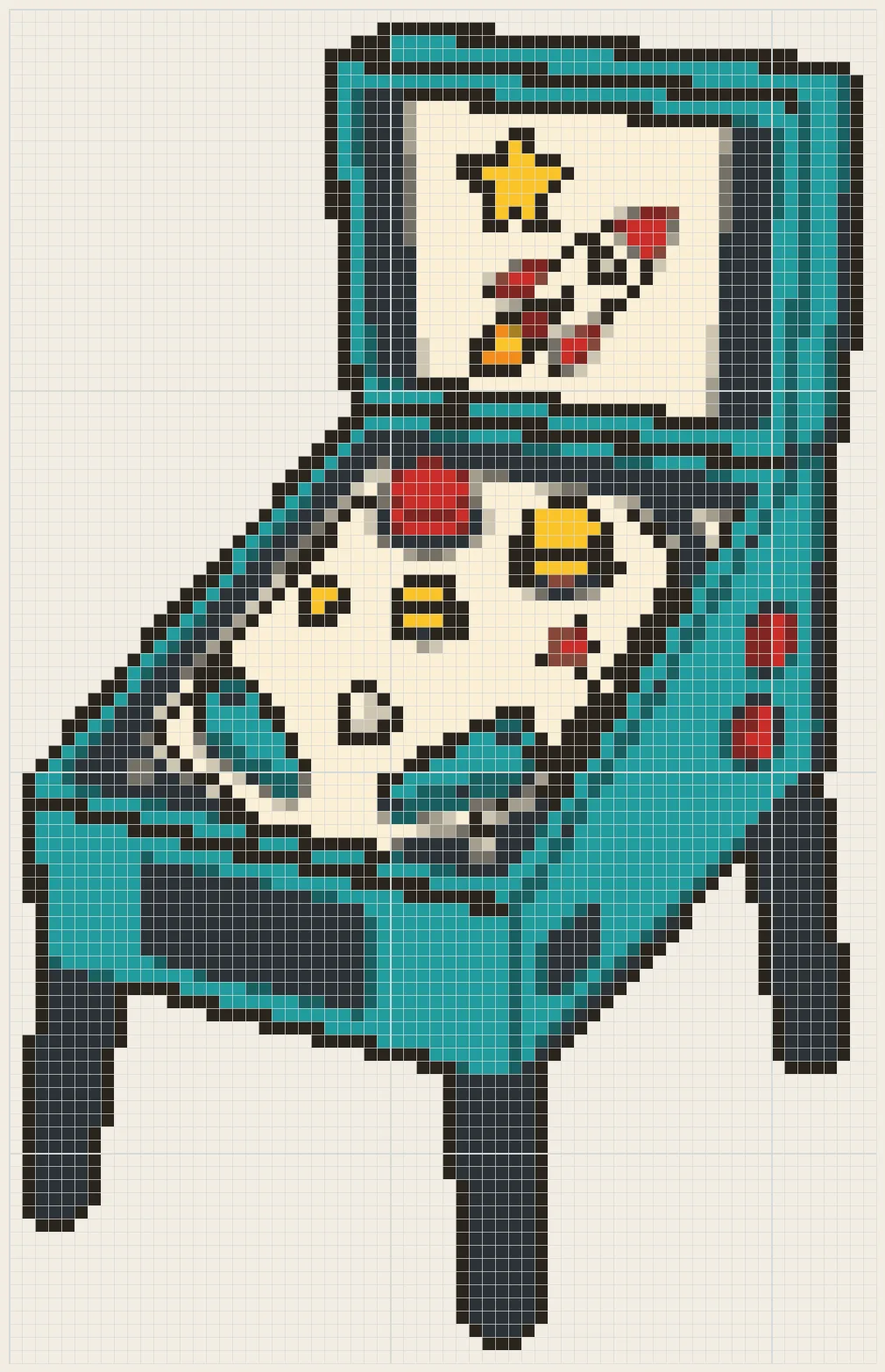 Rocket pinball machine perler bead pattern