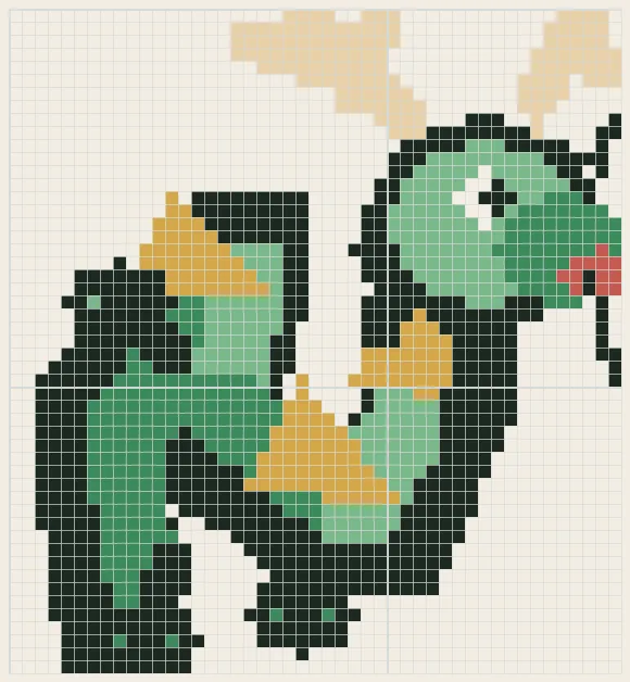 River dragon perler bead pattern