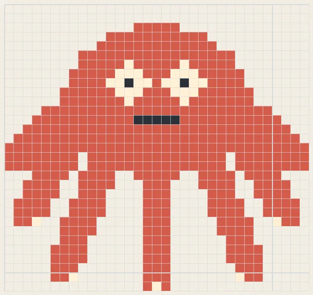 Round octopus perler bead pattern